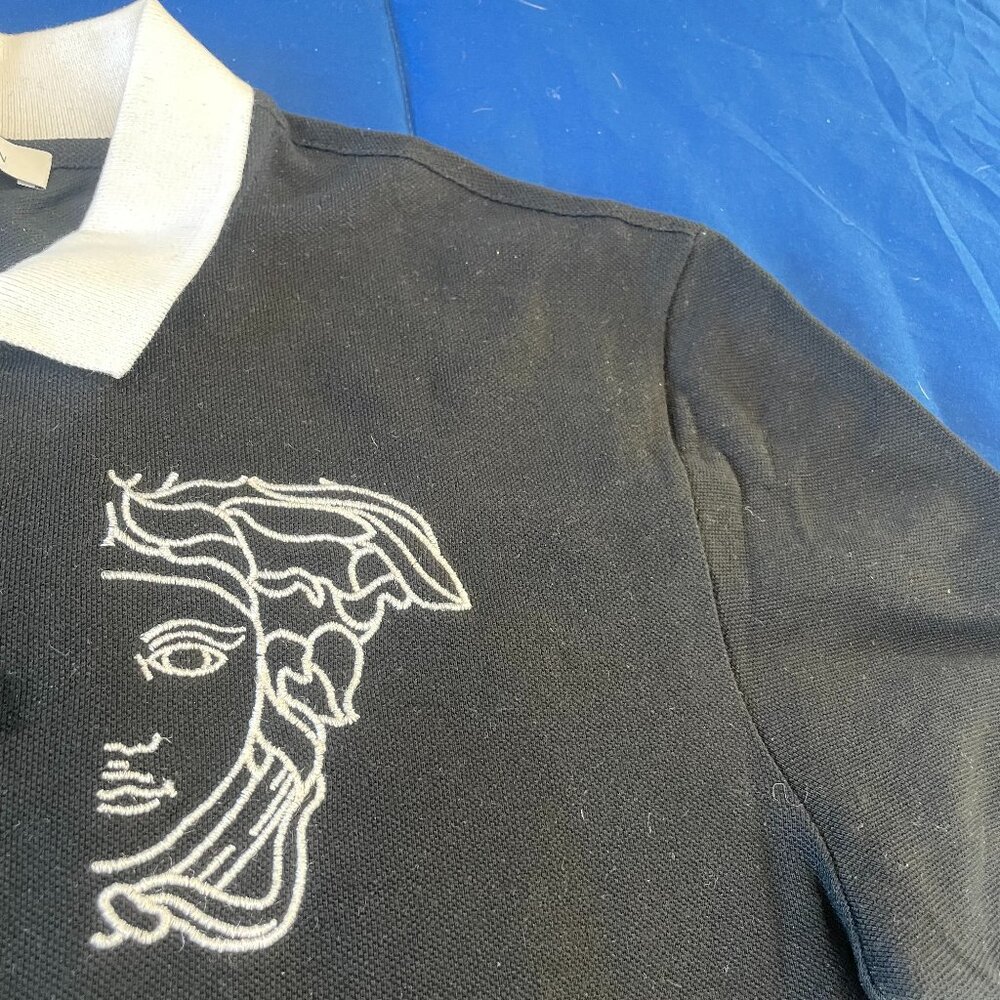 Versace Collection Black Polo Shirt – Medusa Embroidery (Medium) - Picture 2 of 3